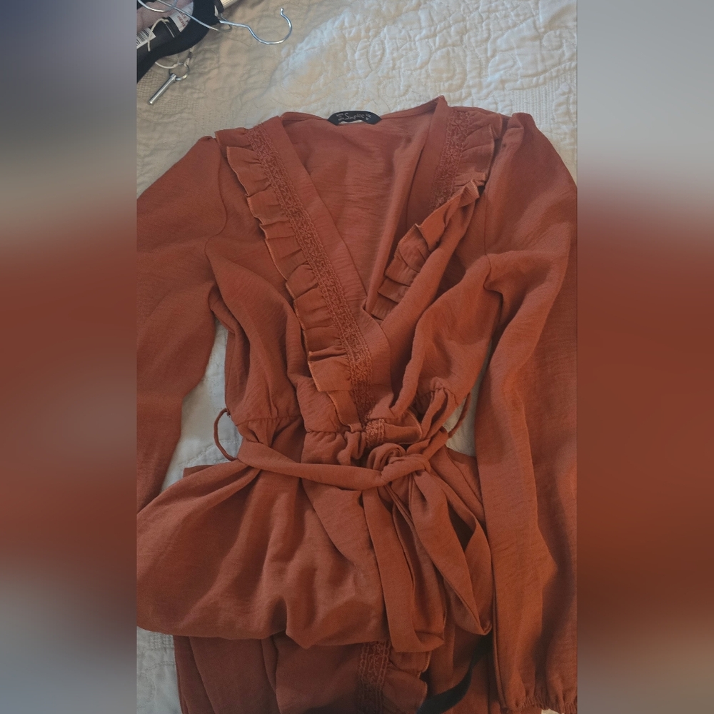 Simple Rust Orange Dress